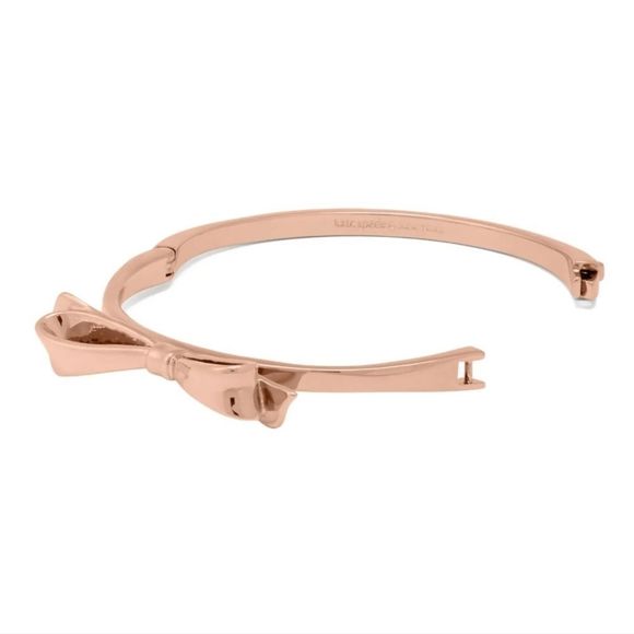 Kate Spade Love Notes Rose Gold Bow Skinny Clasp Bangle Bracelet - Picture 3 of 7